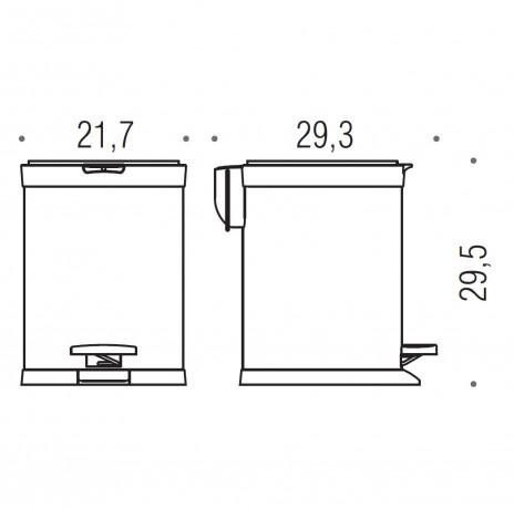 Ведро COLOMBO DESIGN COMPLEMENTI B9213 напольное с крышкой с педалью 5 л цвет нержавеющая сталь