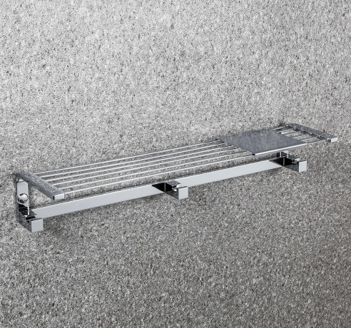 Полочка COLOMBO DESIGN TIME W4275 с крючками с металлической полочкой цвет хром