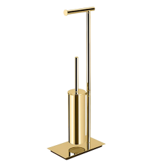 Стойка COLOMBO DESIGN SQUARE B9907.OM напольная с держателем туалетной бумаги и ершиком цвет золото матовое