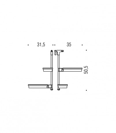 Полочка корзинка COLOMBO DESIGN ANGOLARI B9710 двойная цвет хром