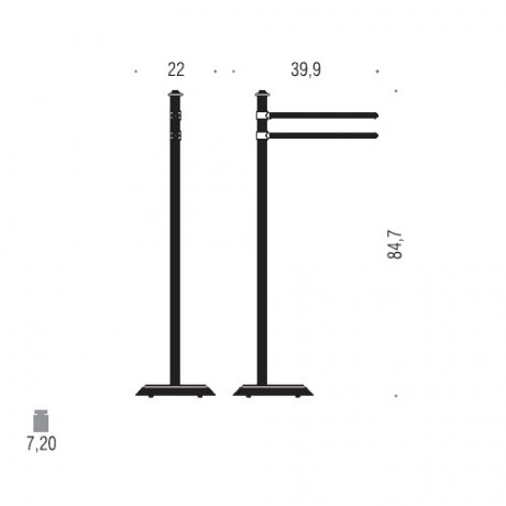 Стойка COLOMBO DESIGN HERMITAGE B3338 с полотенцедержателем цвет хром