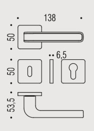 Дверная ручка Colombo Design TECNO MO11R хром матовый/хром в комплекте с накладками под ключ для межкомнатных дверей