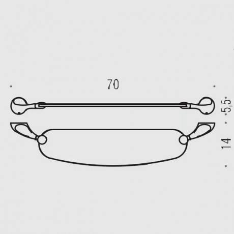 Полочка COLOMBO DESIGN MELO B1216 стеклянная цвет хром