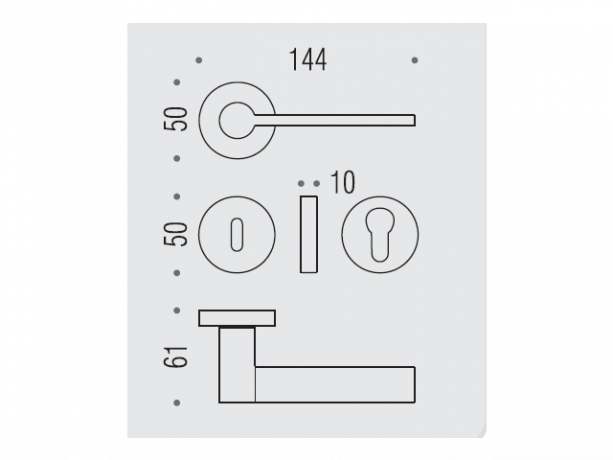 Дверная ручка Colombo Design TOOL MD11R хром в комплекте с накладками под ключ для межкомнатных дверей