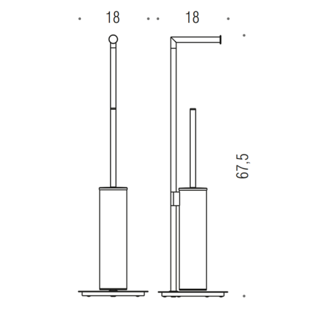 Стойка COLOMBO DESIGN MINI B4018.OM с держателем туалетной бумаги и ершиком цвет золото матовое