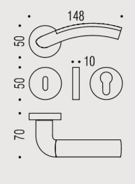 Дверная ручка Colombo Design MILLA LC31R золото/золото матовое в комплекте с накладками под ключ для межкомнатных дверей