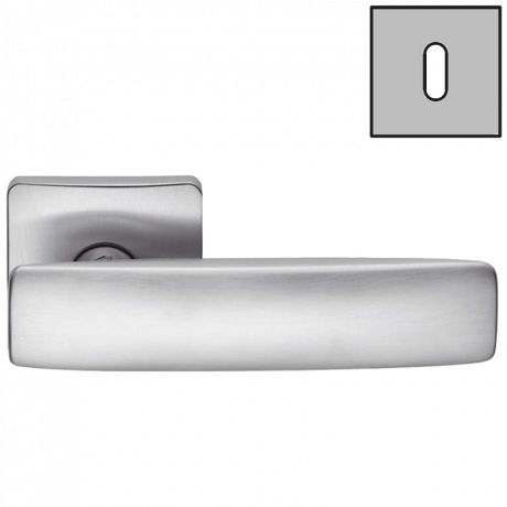 Дверная ручка Colombo Design BOLD PT11R хром матовый в комплекте с накладками под ключ для межкомнатных дверей