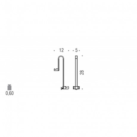 Держатель для скребка COLOMBO DESIGN CAVALLETTI E SEDILI B9638 цвет хром