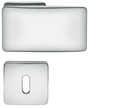 Дверная ручка Colombo Design BOLD PT15R хром матовый в комплекте с накладками под ключ для межкомнатных дверей