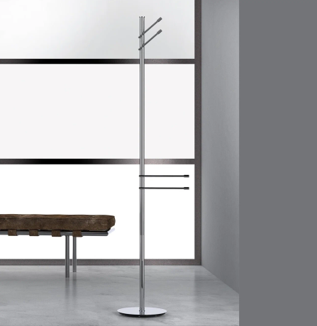 Стойка COLOMBO DESIGN ISOLE B9412N напольная с 2 полотенцедержателями с 2 крючками цвет хром