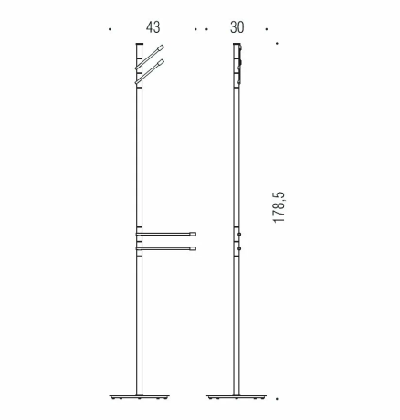 Стойка COLOMBO DESIGN ISOLE B9412N напольная с 2 полотенцедержателями с 2 крючками цвет хром