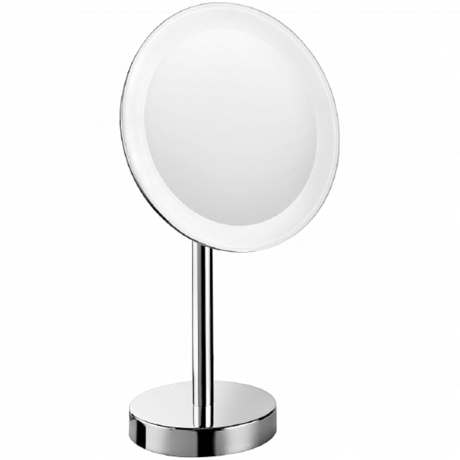 Косметическое зеркало COLOMBO DESIGN SPECCHI INGRANDITORI B9750 настольное с подсветкой увеличение 3 раза питание от розетки цвет хром