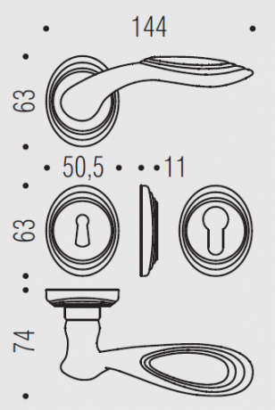 Дверная ручка Colombo Design CAMEO DB41RSB хром