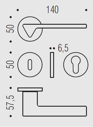 Дверная ручка Colombo Design AMA MF11RSB графит