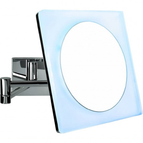 Косметическое зеркало COLOMBO DESIGN SPECCHI INGRANDITORI B9756 настенное с подсветкой увеличение 3 раза питание от сети цвет хром