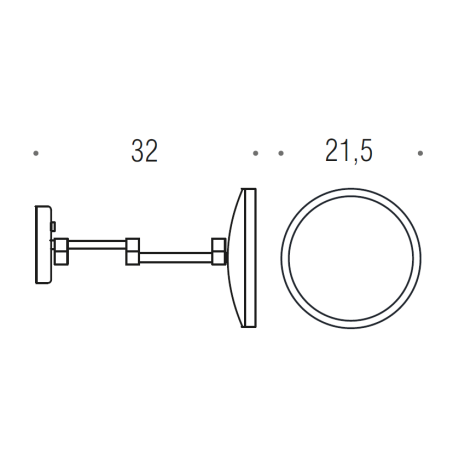 Косметическое зеркало COLOMBO DESIGN SPECCHI INGRANDITORI B9954.NE настенное с подсветкой увеличение 3 раза питание от сети цвет черный матовый