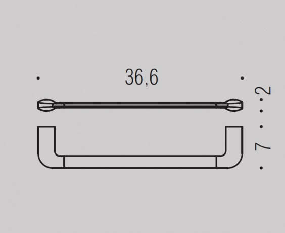 Полотенцедержатель COLOMBO DESIGN TRENTA B3009.NM широкий цвет черный матовый