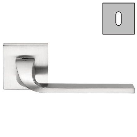 Дверная ручка Colombo Design ISY BL11R хром матовый в комплекте с накладками под ключ для межкомнатных дверей