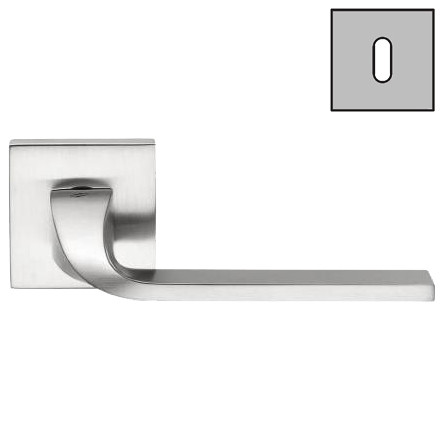 Дверная ручка Colombo Design ISY BL11R хром матовый в комплекте с накладками под ключ для межкомнатных дверей