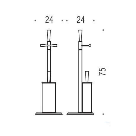 Стойка COLOMBO DESIGN ISOLE B9407N напольная с держателем туалетной бумаги и ершиком цвет хром