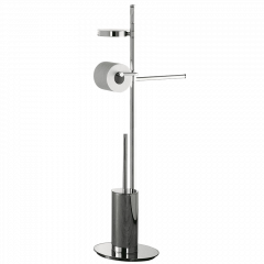Стойка COLOMBO DESIGN PLANETS B9833 напольная с полотенцедержателем с мыльницей с держателем туалетной бумаги и с ершиком цвет хром