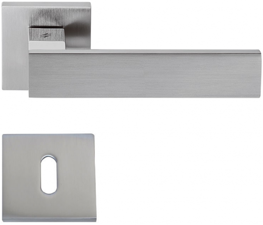 Дверная ручка Colombo Design ALBA LC91R хром матовый/хром в комплекте с накладками под ключ для межкомнатных дверей