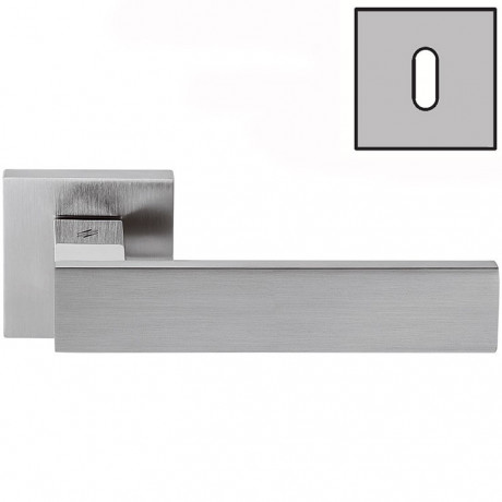 Дверная ручка Colombo Design ALBA LC91R хром матовый/хром в комплекте с накладками под ключ для межкомнатных дверей