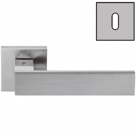 Дверная ручка Colombo Design ALBA LC91R хром матовый/хром в комплекте с накладками под ключ для межкомнатных дверей