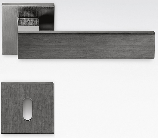Дверная ручка Colombo Design ALBA LC91R графит матовый/графит в комплекте с накладками под ключ для межкомнатных дверей