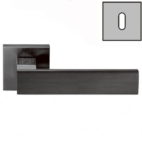 Дверная ручка Colombo Design ALBA LC91R графит матовый/графит в комплекте с накладками под ключ для межкомнатных дверей