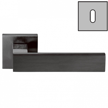 Дверная ручка Colombo Design ALBA LC91R графит матовый/графит в комплекте с накладками под ключ для межкомнатных дверей