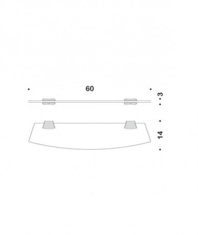 Полочка COLOMBO DESIGN LAND B2816 стеклянная цвет хром