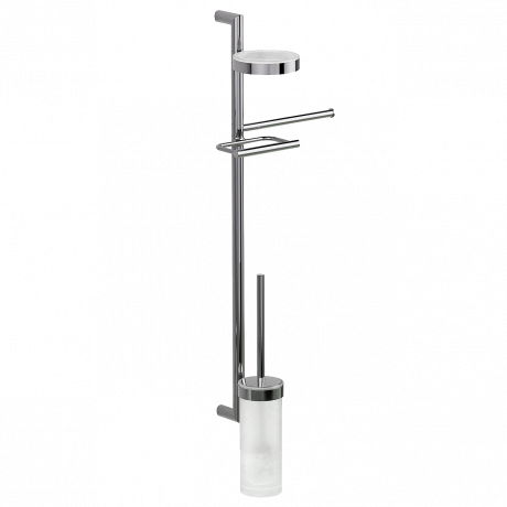 Стойка COLOMBO DESIGN PLANETS B9822 настенная с полотенцедержателем с мыльницей с держателем туалетной бумаги и с ершиком цвет хром