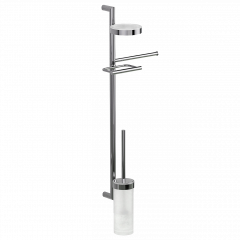 Стойка COLOMBO DESIGN PLANETS B9822 настенная с полотенцедержателем с мыльницей с держателем туалетной бумаги и с ершиком цвет хром