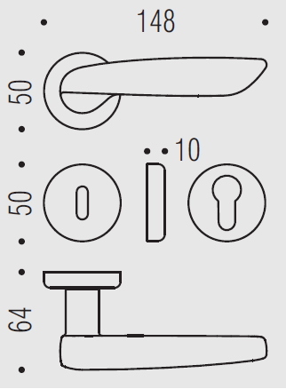 Дверная ручка Colombo Design DAYTONA PF11R золото в комплекте с накладками под ключ для межкомнатных дверей