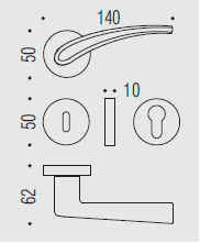 Дверная ручка Colombo Design BLAZER FL11RSB.CM хром матовый