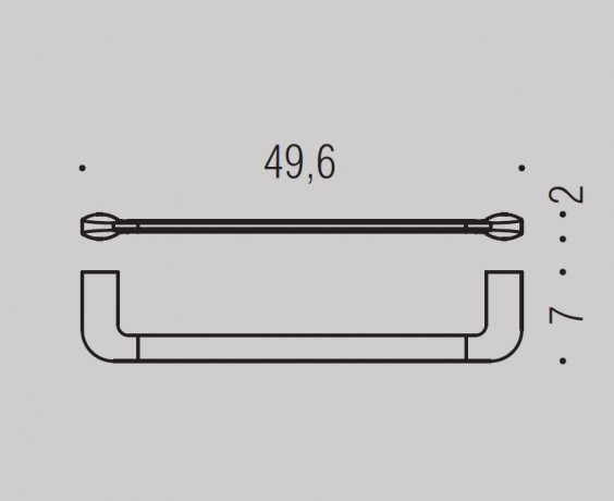 Полотенцедержатель COLOMBO DESIGN TRENTA B3010.GM широкий цвет графит матовый