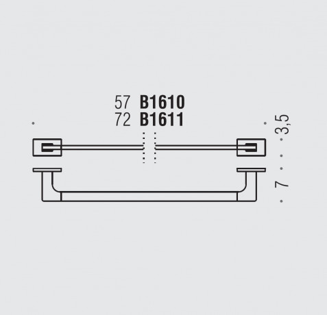Полотенцедержатель COLOMBO DESIGN LOOK B1611 широкий цвет хром