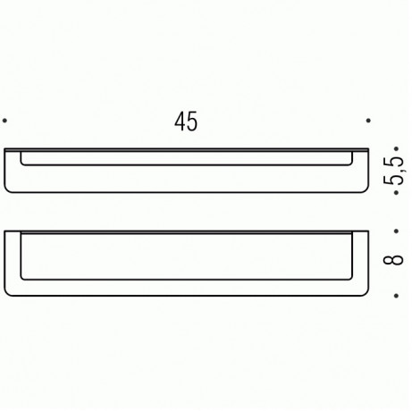 Полотенцедержатель COLOMBO DESIGN OVER B7010 широкий цвет нержавеющая сталь