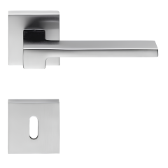 Дверная ручка Colombo Design ZELDA MM11R хром матовый в комплекте с накладками под ключ для межкомнатных дверей