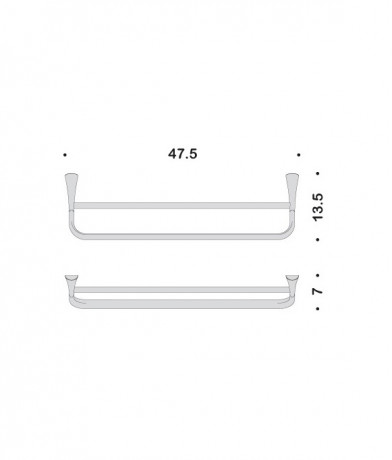 Полотенцедержатель COLOMBO DESIGN LAND B2888 широкий двойной цвет хром