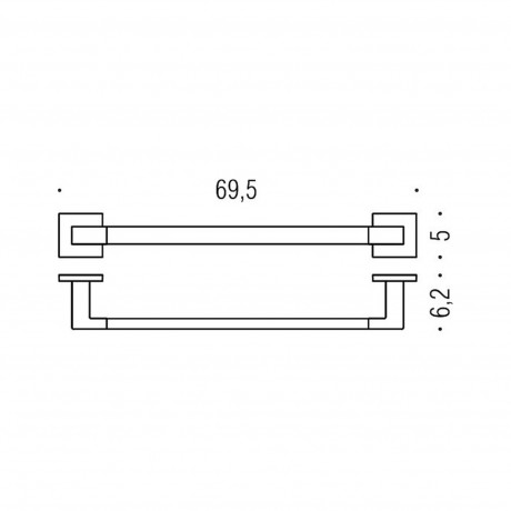 Полотенцедержатель COLOMBO DESIGN BASICQ B3711 широкий цвет хром