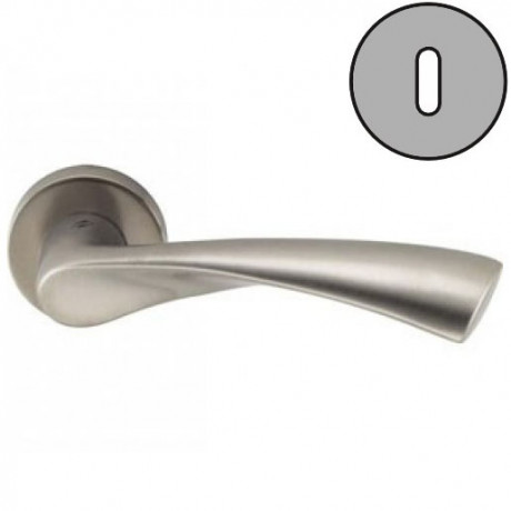 Дверная ручка Colombo Design FLESSA CB51R никель матовый в комплекте с накладками под ключ для межкомнатных дверей