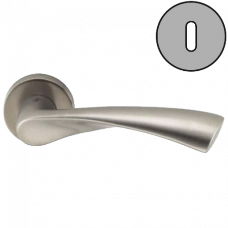 Дверная ручка Colombo Design FLESSA CB51R никель матовый в комплекте с накладками под ключ для межкомнатных дверей