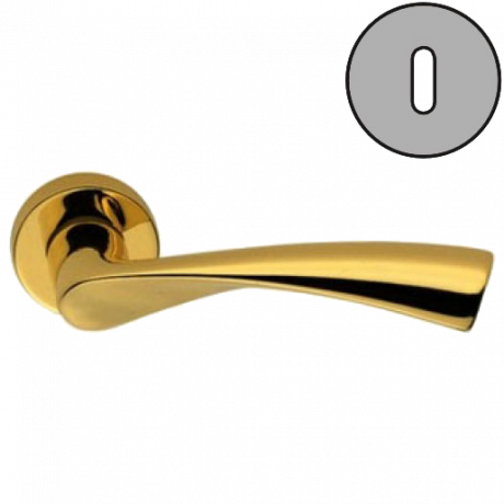 Дверная ручка Colombo Design FLESSA CB51R золото в комплекте с накладками под ключ для межкомнатных дверей