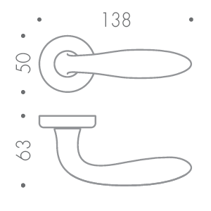 Дверная ручка Colombo Design MACH CD81R хром матовый в комплекте с накладками под ключ для межкомнатных дверей