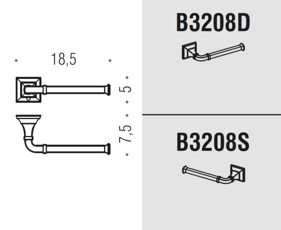 Держатель туалетной бумаги COLOMBO DESIGN PORTOFINO B3208DX без крышки цвет хром