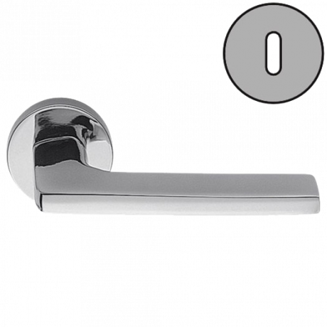 Дверная ручка Colombo Design GIRA JM11R хром в комплекте с накладками под ключ для межкомнатных дверей