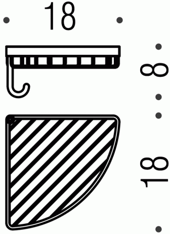 Полочка корзинка COLOMBO DESIGN ANGOLARI B9602 настенная цвет хром