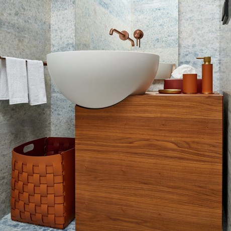 Корзинка COLOMBO DESIGN ADJ 1048.09/30 настольная напольная цвет коньяк/бордо